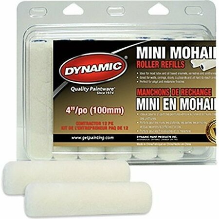 DYNAMIC 4 in. x 3/16 in. 100mm x 4mm Mohair Mini Roller, 12PK 05408
